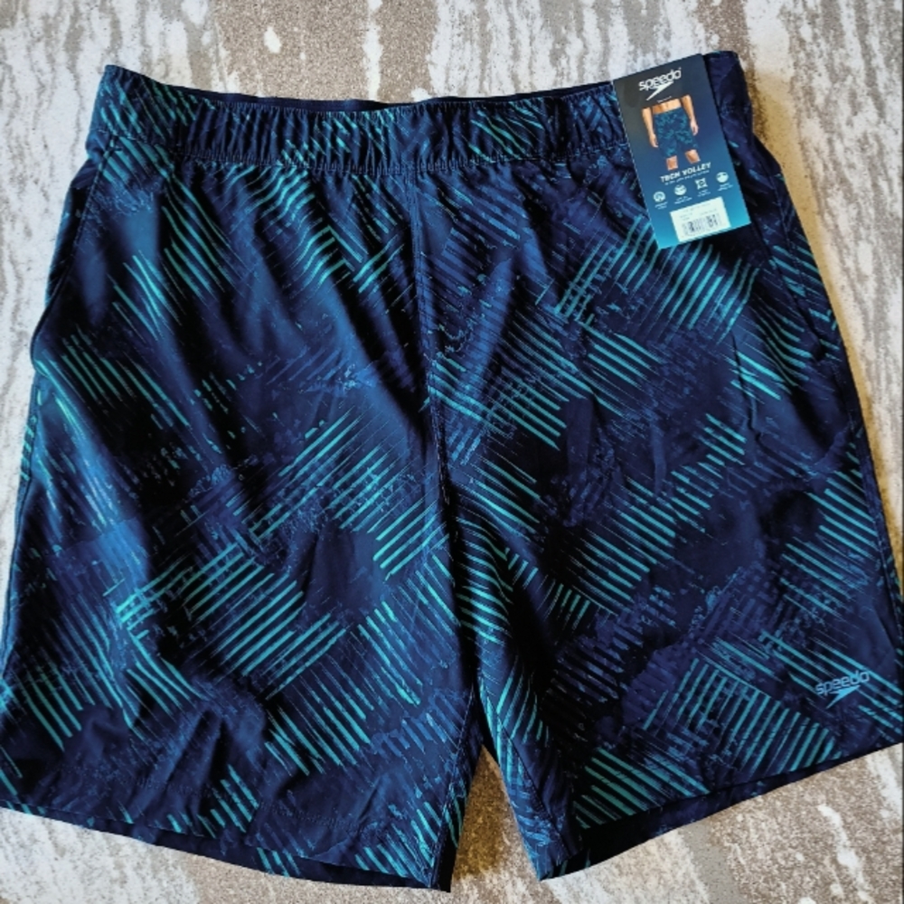 Speedo Men's TECH VOLLEY Swim Trunks New Size Large